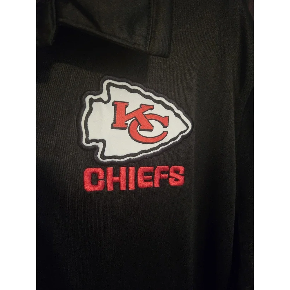 NFL Apparel Kansas City Chiefs Men's Black Polo Size 2X Football NWT Sporty - Picture 3 of 11